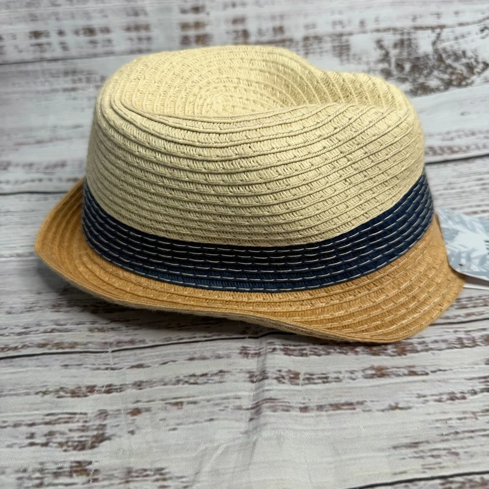 Tommy Bahama Kids Striped Woven Straw Hat‎ Blue One Size NEW